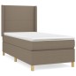 vidaXL Cama box spring con colchón tela gris taupe 100x200 cm vidaXL Cama box spring con colchón tela gris taupe 100x200 cm
