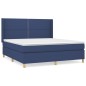 vidaXL Cama box spring con colchón tela azul 180x200 cm