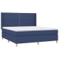 vidaXL Cama box spring con colchón tela azul 180x200 cm
