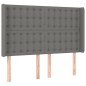 vidaXL Cama box spring con colchón tela gris oscuro 140x200 cm