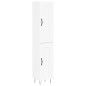 vidaXL Aparador alto madera contrachapada blanco 34,5x34x180 cm