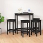 vidaXL Set de bar 5 piezas madera maciza de pino negro