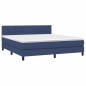 vidaXL Cama box spring colchón y luces LED tela azul 180x200 cm