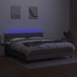 vidaXL Cama box spring colchón y luces LED tela gris taupe 160x200 cm vidaXL Cama box spring colchón y luces LED tela gris taupe 160x200 cm