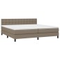 vidaXL Cama box spring colchón y luces LED tela gris taupe 200x200 cm vidaXL Cama box spring colchón y luces LED tela gris taupe 200x200 cm