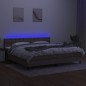vidaXL Cama box spring colchón y luces LED tela gris taupe 200x200 cm vidaXL Cama box spring colchón y luces LED tela gris taupe 200x200 cm
