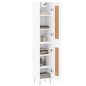 vidaXL Aparador alto madera contrachapada blanco 34,5x34x180 cm
