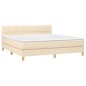 vidaXL Cama box spring con colchón y LED tela crema 180x200 cm vidaXL Cama box spring con colchón y LED tela crema 180x200 cm