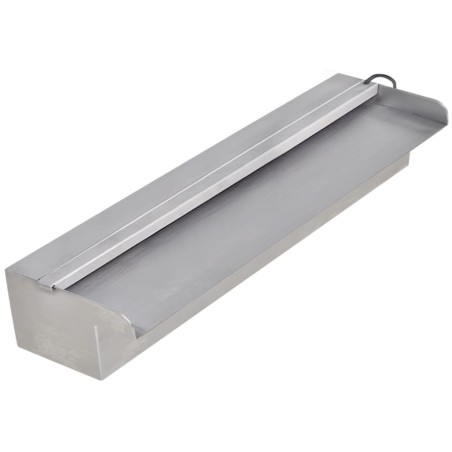 vidaXL Fuente cascada rectangular LED piscina acero inoxidable 45 cm 