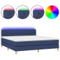 vidaXL Cama box spring con colchón y LED tela azul 180x200 cm vidaXL Cama box spring con colchón y LED tela azul 180x200 cm