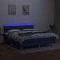 vidaXL Cama box spring con colchón y LED tela azul 180x200 cm vidaXL Cama box spring con colchón y LED tela azul 180x200 cm