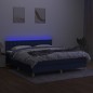 vidaXL Cama box spring con colchón y LED tela azul 180x200 cm vidaXL Cama box spring con colchón y LED tela azul 180x200 cm