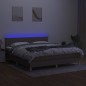 vidaXL Cama box spring con colchón LED tela gris taupe 160x200 cm vidaXL Cama box spring con colchón LED tela gris taupe 160x200 cm