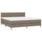 vidaXL Cama box spring con colchón LED tela gris taupe 160x200 cm vidaXL Cama box spring con colchón LED tela gris taupe 160x200 cm