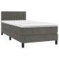 vidaXL Cama box spring colchón y LED terciopelo gris oscuro 100x200 cm vidaXL Cama box spring colchón y LED terciopelo gris oscuro 100x200 cm