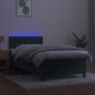 vidaXL Cama box spring colchón y LED terciopelo verde oscuro 90x200 cm vidaXL Cama box spring colchón y LED terciopelo verde oscuro 90x200 cm