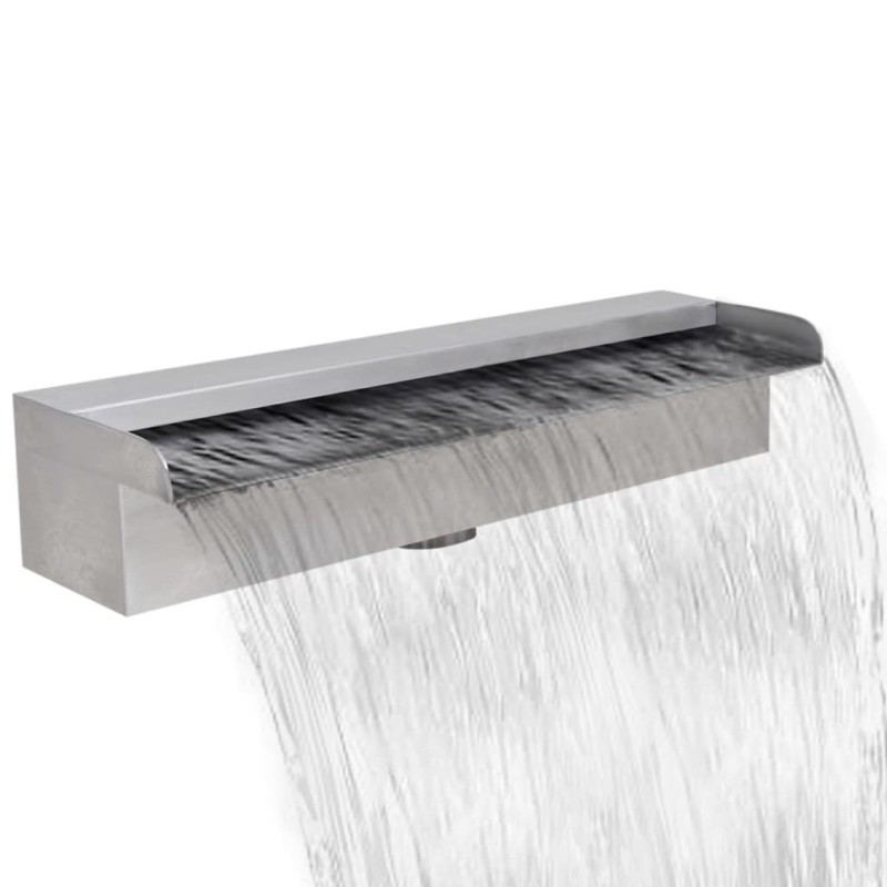 vidaXL Fuente cascada rectangular piscina acero inoxidable 45 cm vidaXL Fuente cascada rectangular piscina acero inoxidable 45 cm