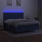 vidaXL Cama box spring colchón y luces LED tela azul 180x200 cm vidaXL Cama box spring colchón y luces LED tela azul 180x200 cm