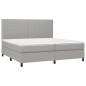 vidaXL Cama box spring con colchón tela y LED gris claro 200x200 cm vidaXL Cama box spring con colchón tela y LED gris claro 200x200 cm