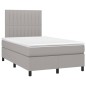 vidaXL Cama box spring con colchón tela y LED gris claro 120x200 cm