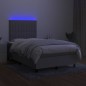 vidaXL Cama box spring con colchón tela y LED gris claro 120x200 cm