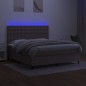 vidaXL Cama box spring colchón y luces LED tela gris taupe 180x200 cm vidaXL Cama box spring colchón y luces LED tela gris taupe 180x200 cm