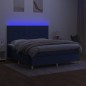 vidaXL Cama box spring colchón y luces LED tela azul 180x200 cm vidaXL Cama box spring colchón y luces LED tela azul 180x200 cm