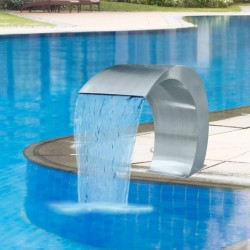 vidaXL Fuente cascada para piscina de acero inoxidable 45x30x60 cm  