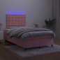 vidaXL Cama box spring colchón y LED terciopelo rosa 120x200 cm vidaXL Cama box spring colchón y LED terciopelo rosa 120x200 cm