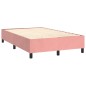 vidaXL Cama box spring colchón y LED terciopelo rosa 120x200 cm vidaXL Cama box spring colchón y LED terciopelo rosa 120x200 cm