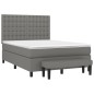 vidaXL Cama box spring con colchón tela gris oscuro 140x190 cm vidaXL Cama box spring con colchón tela gris oscuro 140x190 cm
