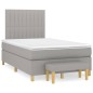 vidaXL Cama box spring con colchón tela gris claro 120x200 cm vidaXL Cama box spring con colchón tela gris claro 120x200 cm