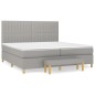 vidaXL Cama box spring con colchón tela gris claro 200x200 cm vidaXL Cama box spring con colchón tela gris claro 200x200 cm