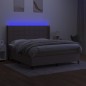 vidaXL Cama box spring colchón y luces LED tela gris taupe 180x200 cm vidaXL Cama box spring colchón y luces LED tela gris taupe 180x200 cm