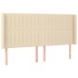 vidaXL Cama box spring colchón y luces LED tela crema 160x200 cm vidaXL Cama box spring colchón y luces LED tela crema 160x200 cm