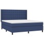 vidaXL Cama box spring colchón y luces LED tela azul 160x200 cm vidaXL Cama box spring colchón y luces LED tela azul 160x200 cm