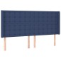 vidaXL Cama box spring colchón y luces LED tela azul 160x200 cm vidaXL Cama box spring colchón y luces LED tela azul 160x200 cm