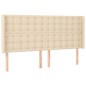 vidaXL Cama box spring colchón y luces LED tela crema 180x200 cm
