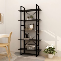 vidaXL Estantería de 5 niveles madera de pino negro 80x30x175 cm