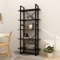 vidaXL Estantería de 5 niveles madera de pino negro 80x30x175 cm vidaXL Estantería de 5 niveles madera de pino negro 80x30x175 cm