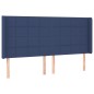 vidaXL Cama box spring colchón y luces LED tela azul 180x200 cm