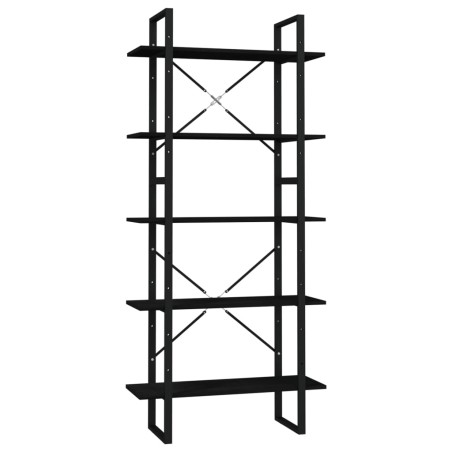 vidaXL Estantería de 5 niveles madera de pino negro 80x30x175 cm