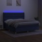 vidaXL Cama box spring colchón y luces LED tela azul 180x200 cm vidaXL Cama box spring colchón y luces LED tela azul 180x200 cm