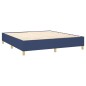 vidaXL Cama box spring colchón y luces LED tela azul 180x200 cm vidaXL Cama box spring colchón y luces LED tela azul 180x200 cm