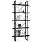 vidaXL Estantería de 5 niveles madera de pino negro 80x30x175 cm vidaXL Estantería de 5 niveles madera de pino negro 80x30x175 cm