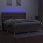 vidaXL Cama box spring colchón y luces LED tela gris taupe 200x200 cm vidaXL Cama box spring colchón y luces LED tela gris taupe 200x200 cm