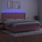 vidaXL Cama box spring colchón y LED terciopelo rosa 200x200 cm vidaXL Cama box spring colchón y LED terciopelo rosa 200x200 cm