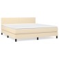 vidaXL Cama box spring con colchón tela color crema 180x200 cm vidaXL Cama box spring con colchón tela color crema 180x200 cm