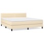 vidaXL Cama box spring con colchón tela color crema 160x200 cm vidaXL Cama box spring con colchón tela color crema 160x200 cm