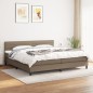 vidaXL Cama box spring con colchón tela gris taupe 200x200 cm vidaXL Cama box spring con colchón tela gris taupe 200x200 cm